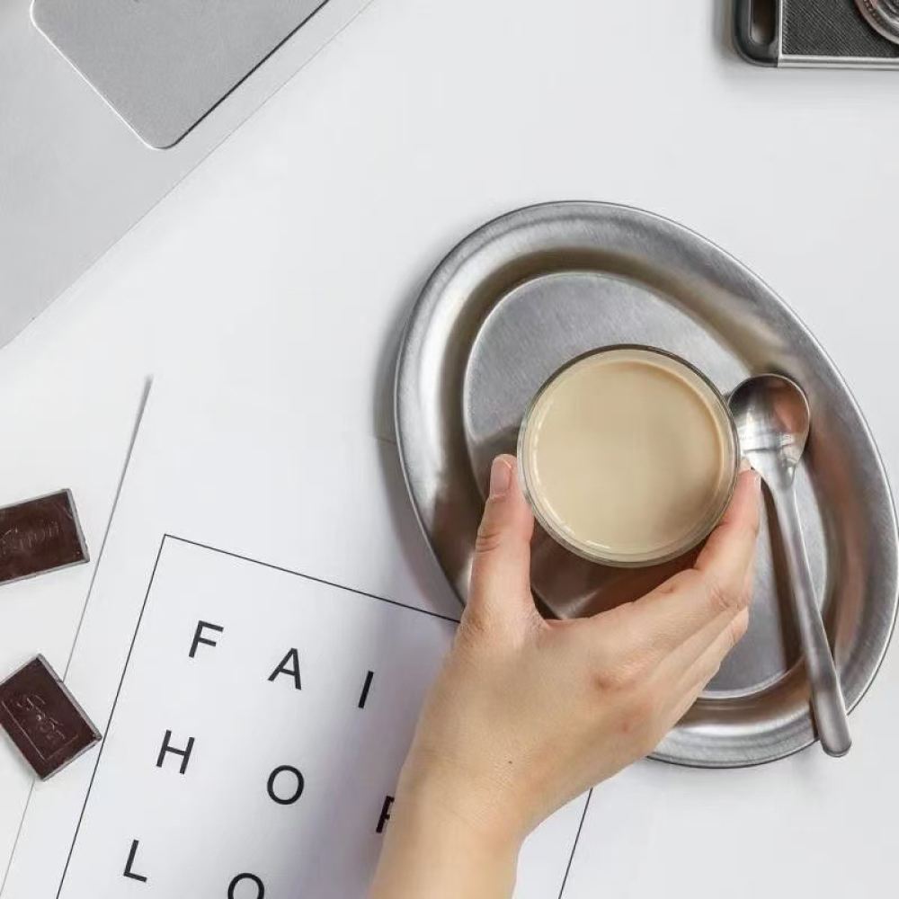صينية تقديم حلويات معدنية بيضا - مراجعة Food Snacks Catering وسعره