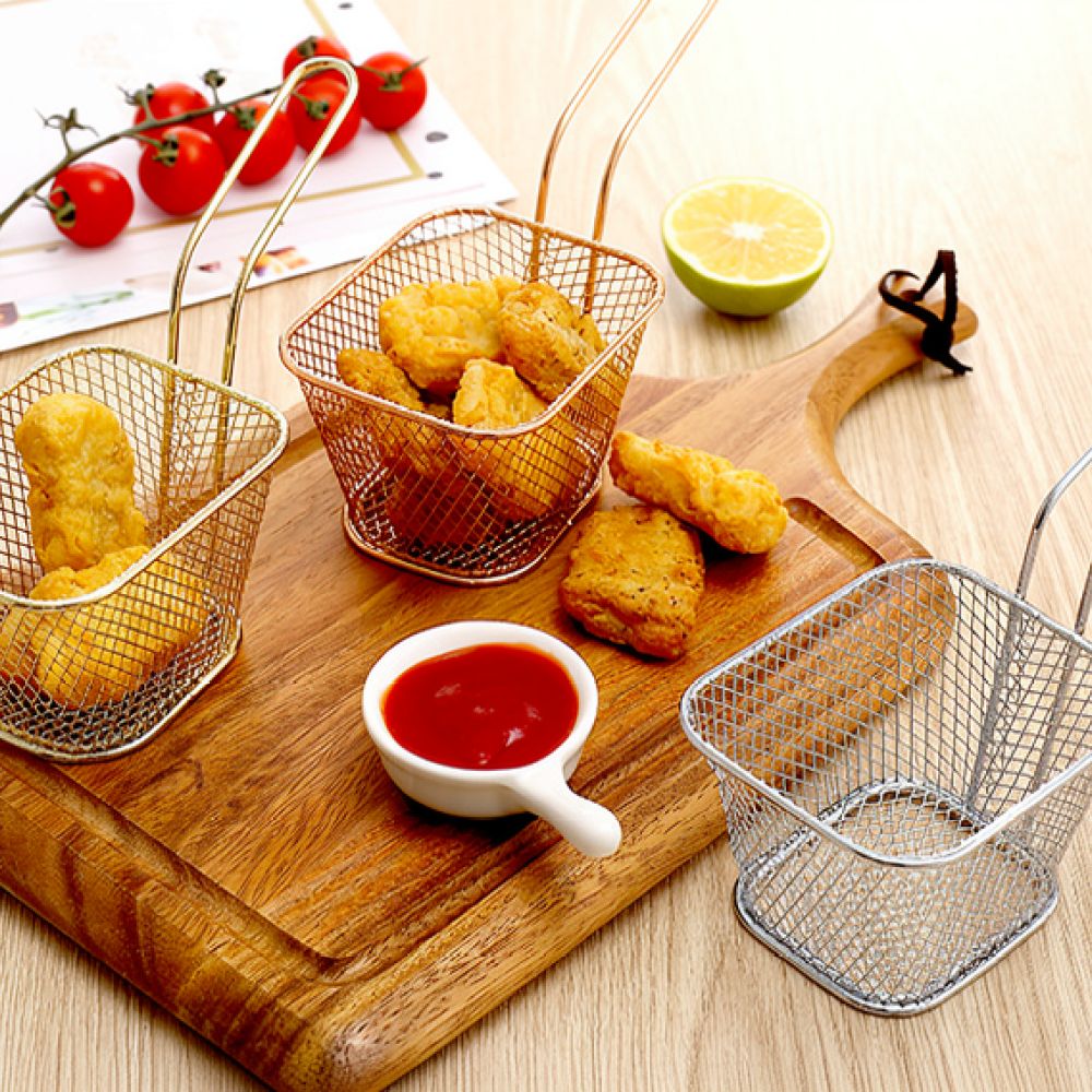 سلة قلي مربعة صغيرة مزخرفة، مص - مراجعة Food Snacks Catering وسعره