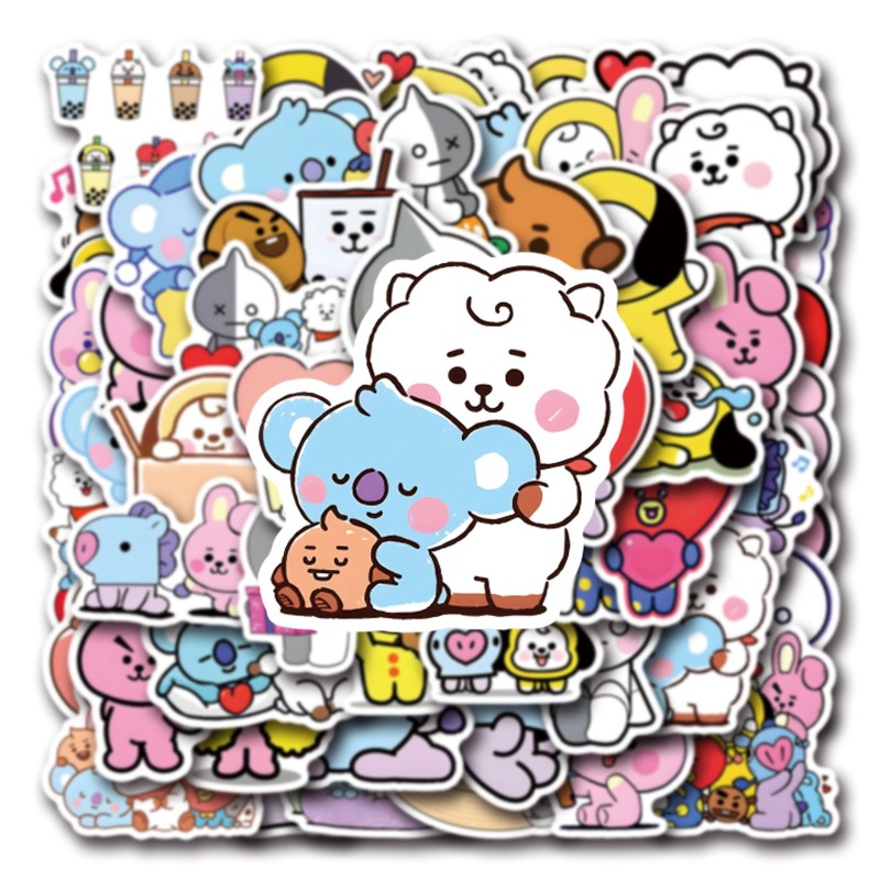 55/110 قطعة من ملصقات BT21 Chi - مراجعة Cookies Pack وسعره